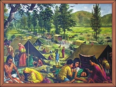  War refugees at Koirengei, Imphal : RKCS Art Gallery 