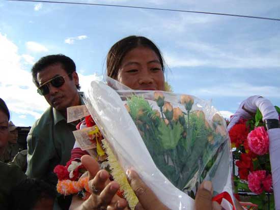 Mary Kom and Sarita Devi Felicitation 2005