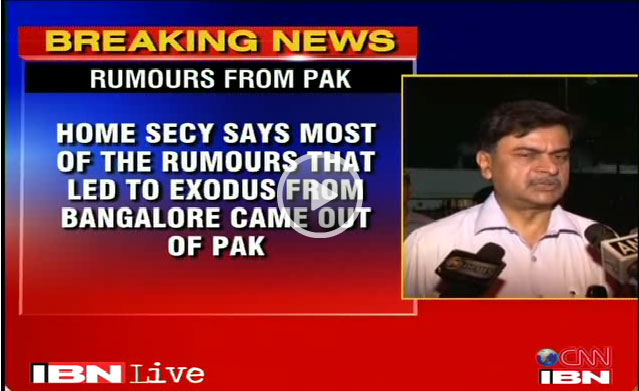 Bulk of NE rumours sourced from Pakistan: Home Secy