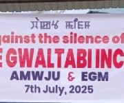  Gwaltabi incident : AMWJU & EGM sit-in protest at Keishampat Leimajam Leikai on July 07th 2025 :: Gallery