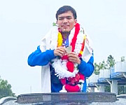  Mandengbam Jadumani : Silver medal at Commonwealth Games, reception at Airport on 5th August 2026 :: Gallery 